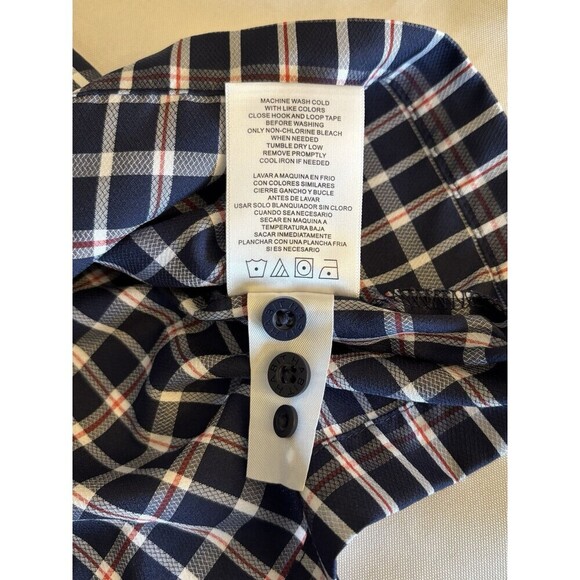 HABIT Vented Fishing Shirt Men Large Blue Plaid Short Sleeve UV40 Performance - Picture 9 of 12